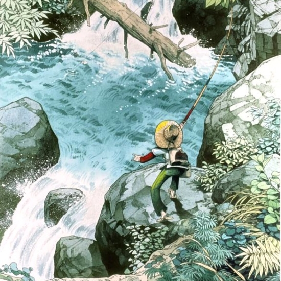 矢口高雄の絵画作品　タイトルは、山峡